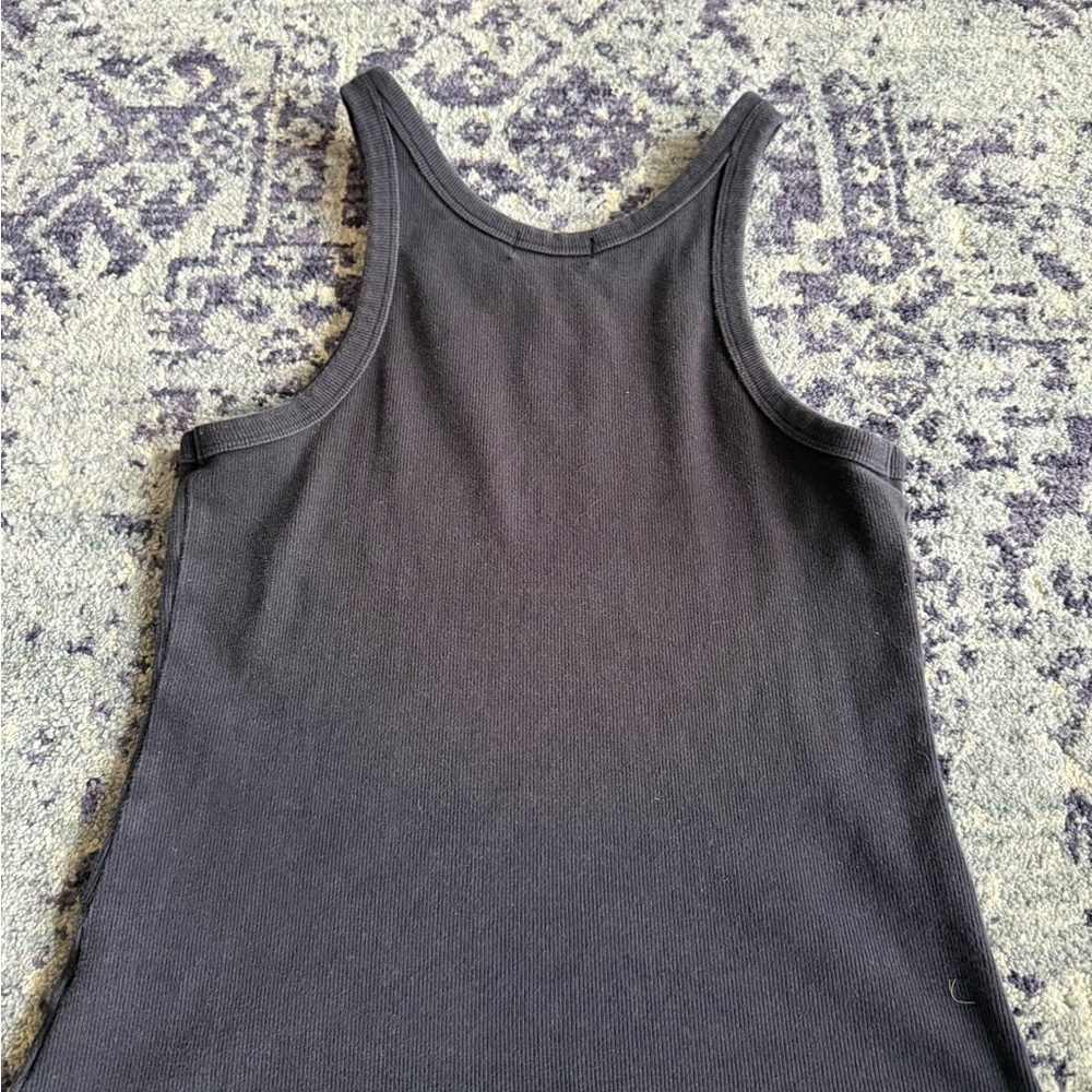 nuuds Charcoal Black Size Medium Essentials Ribbed Tank Top Casual Minimalist - Picture 5 of 7